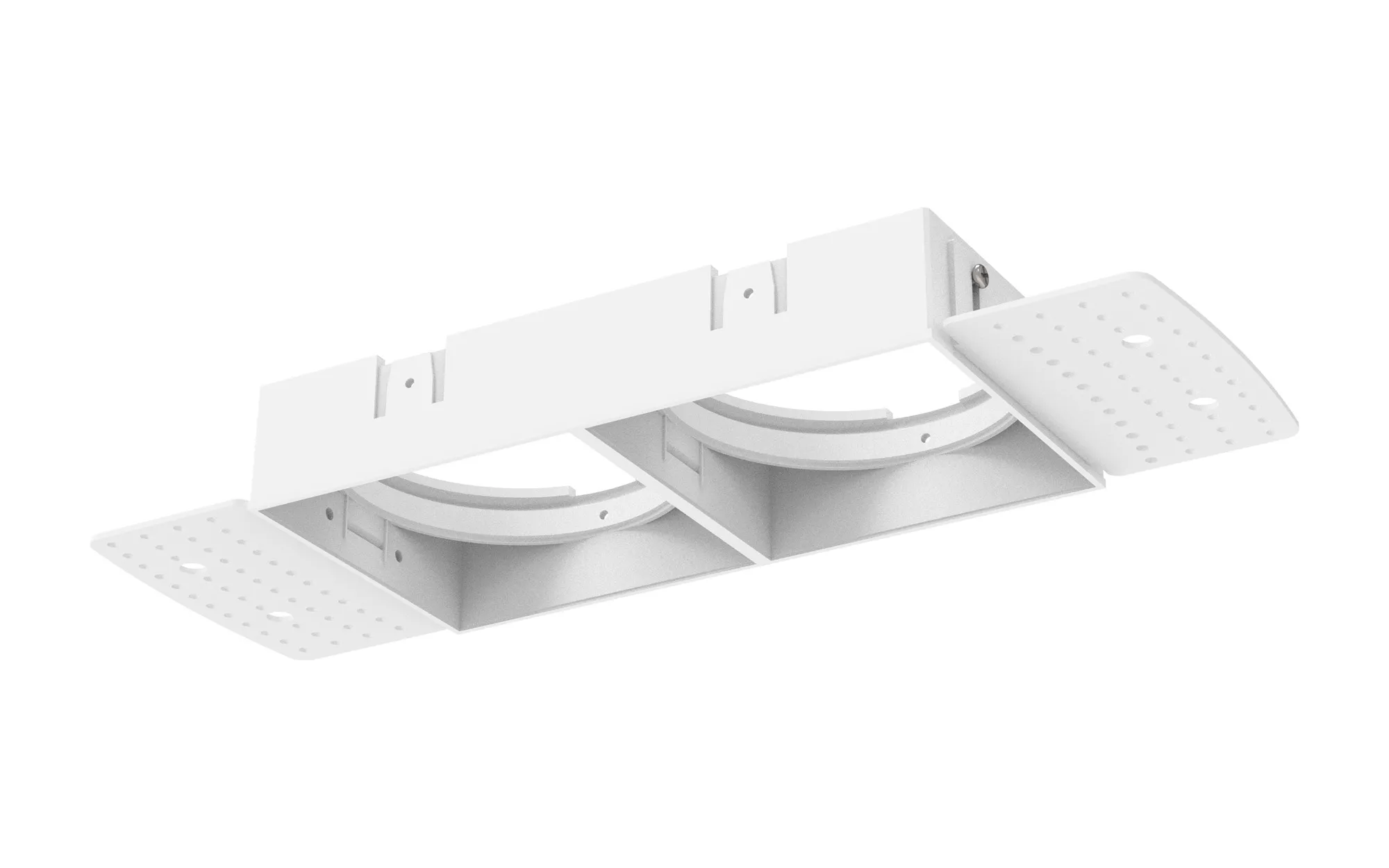 M9776  Sunrise 2 x 20W Rectangular Recessed  Spotlight,White outer frame,Cutout:190x95mm, 3yrs Warranty